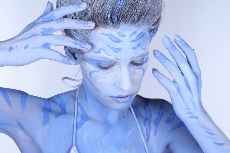 "Die Eis-Königin"; Bodypainting Martin Welzel; Foto Ralf Leubner; Model Janine