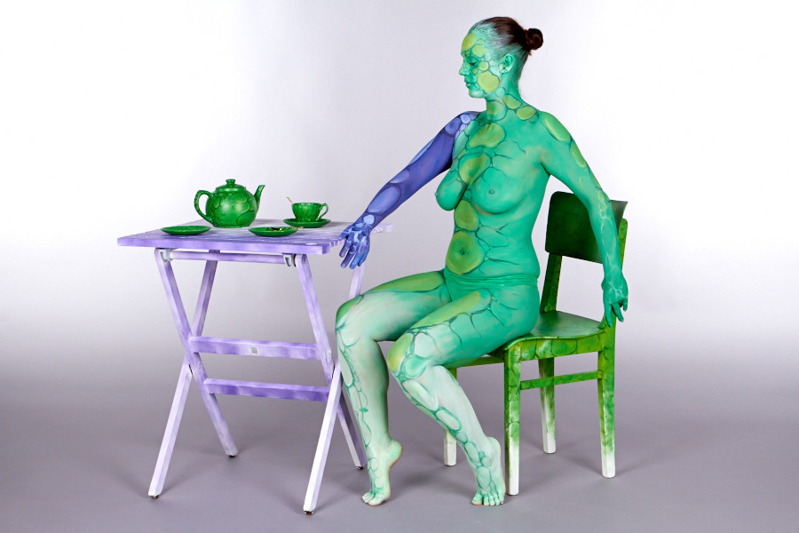 "Lizard"; Bodypainting Martin Welzel; Foto Ralf Leubner; Model Anna