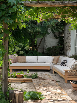 canapé de jardin bois douglas made in france