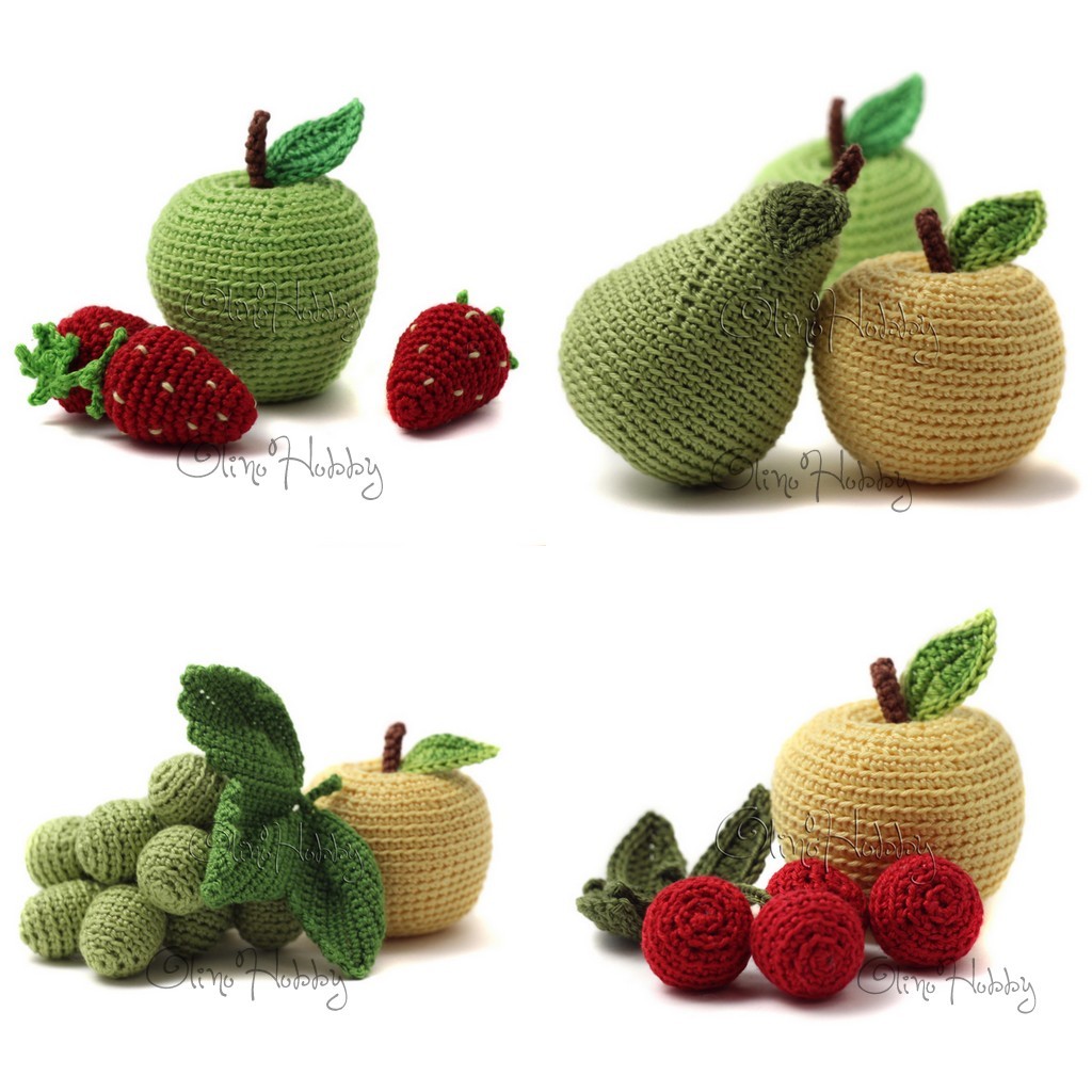 Crochet fruits and vegetables by OlinoHobby.