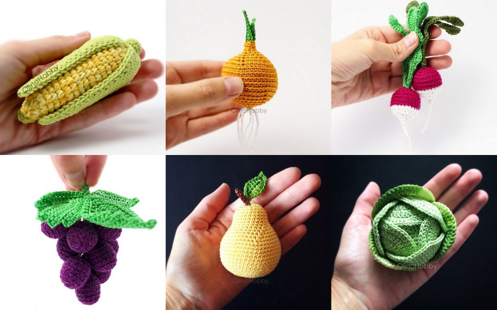 Crochet fruits and vegetables by OlinoHobby.