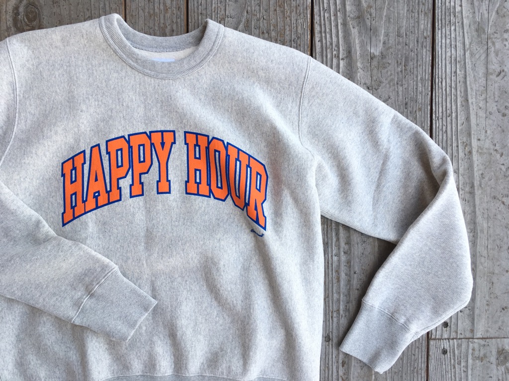 HAPPY HOUR COLLEGE LOGO SWEAT SHIRT designed by Shuntaro Watanabe