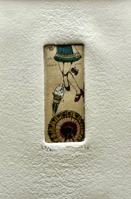 ART695 「宇宙空間(ラベンダー)」 チェコの銅版画 インテリア