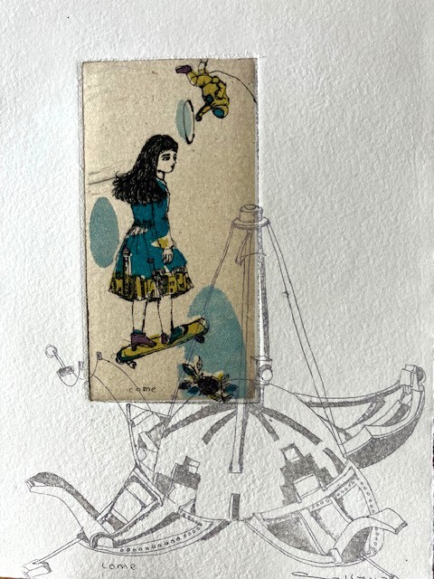 額付き銅版画応用絵画　title「未來ニャンコ」 額付き銅版画応用絵画 title「未來ニャンコ」 - メルカリ