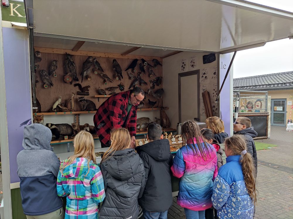 Rollende Waldschule zu Besuch