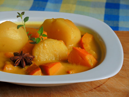 Kürbis Curry mit Erdäpfeln
