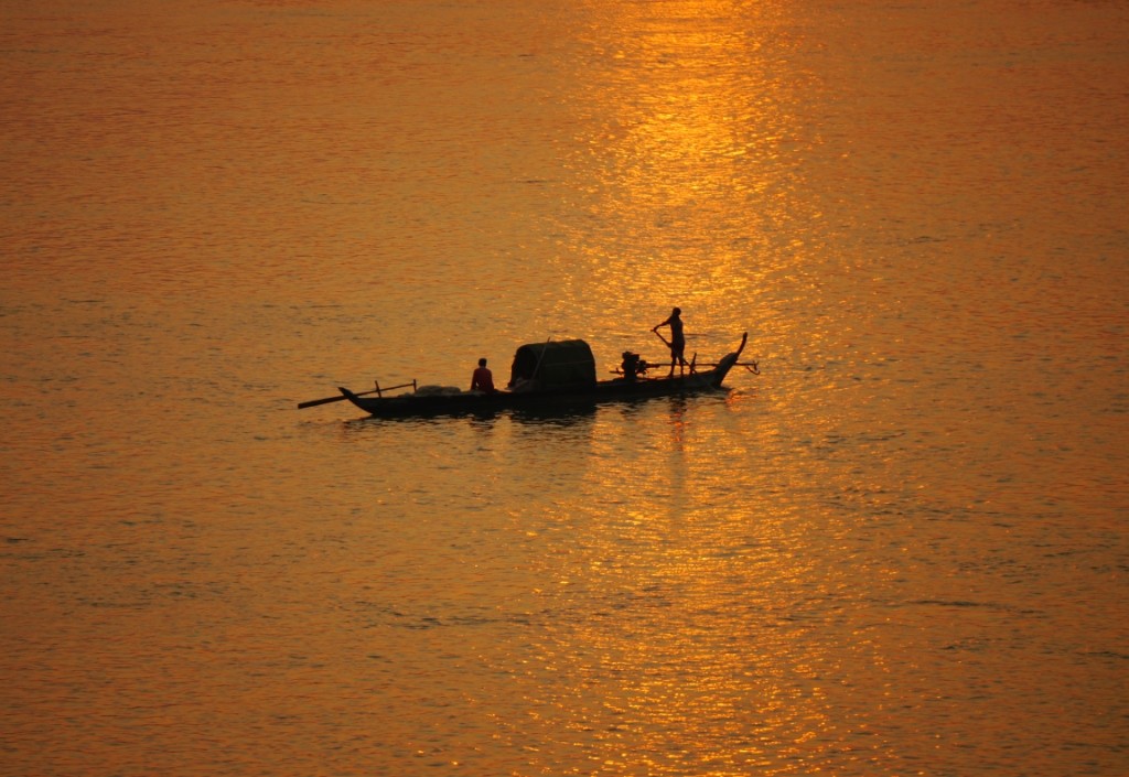 Sonnenuntergang überm Mekong