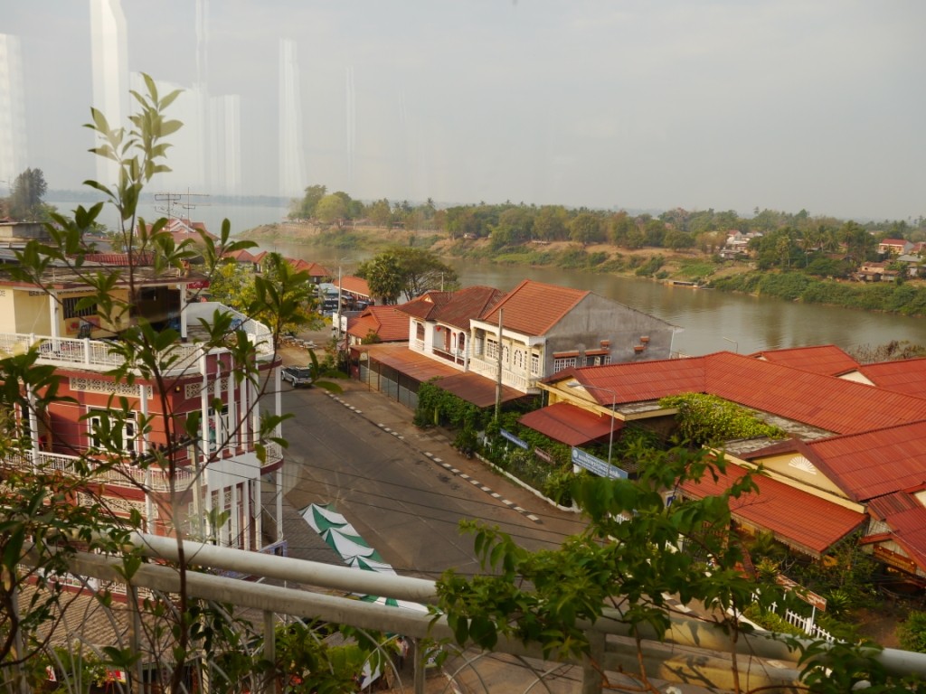 Blick auf Mekong von unserem Zimmer