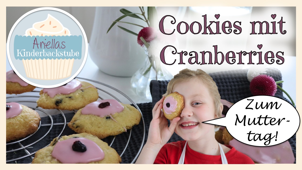 Rosa Cookies mit Cranberries