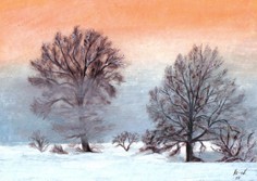 Winterbäume, Öl (nach einem Foto von H.Haas)