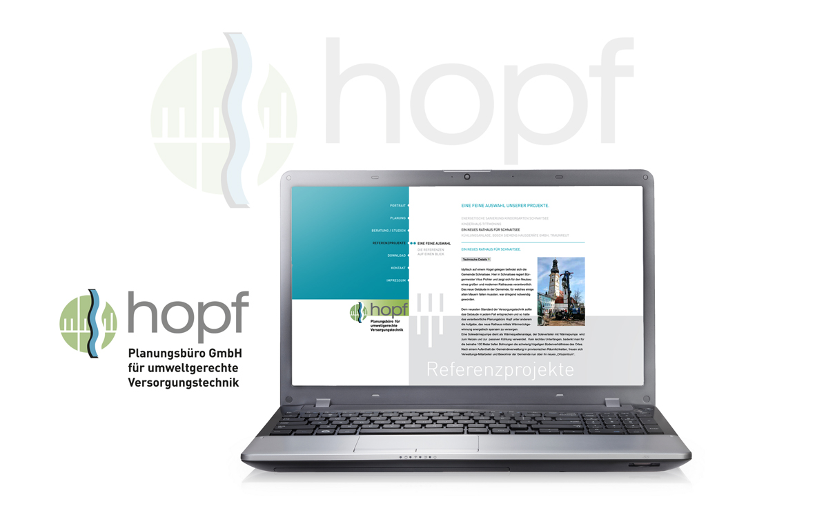 Fa. Hopf, Schnaitsee: Firmenlogo und Website
