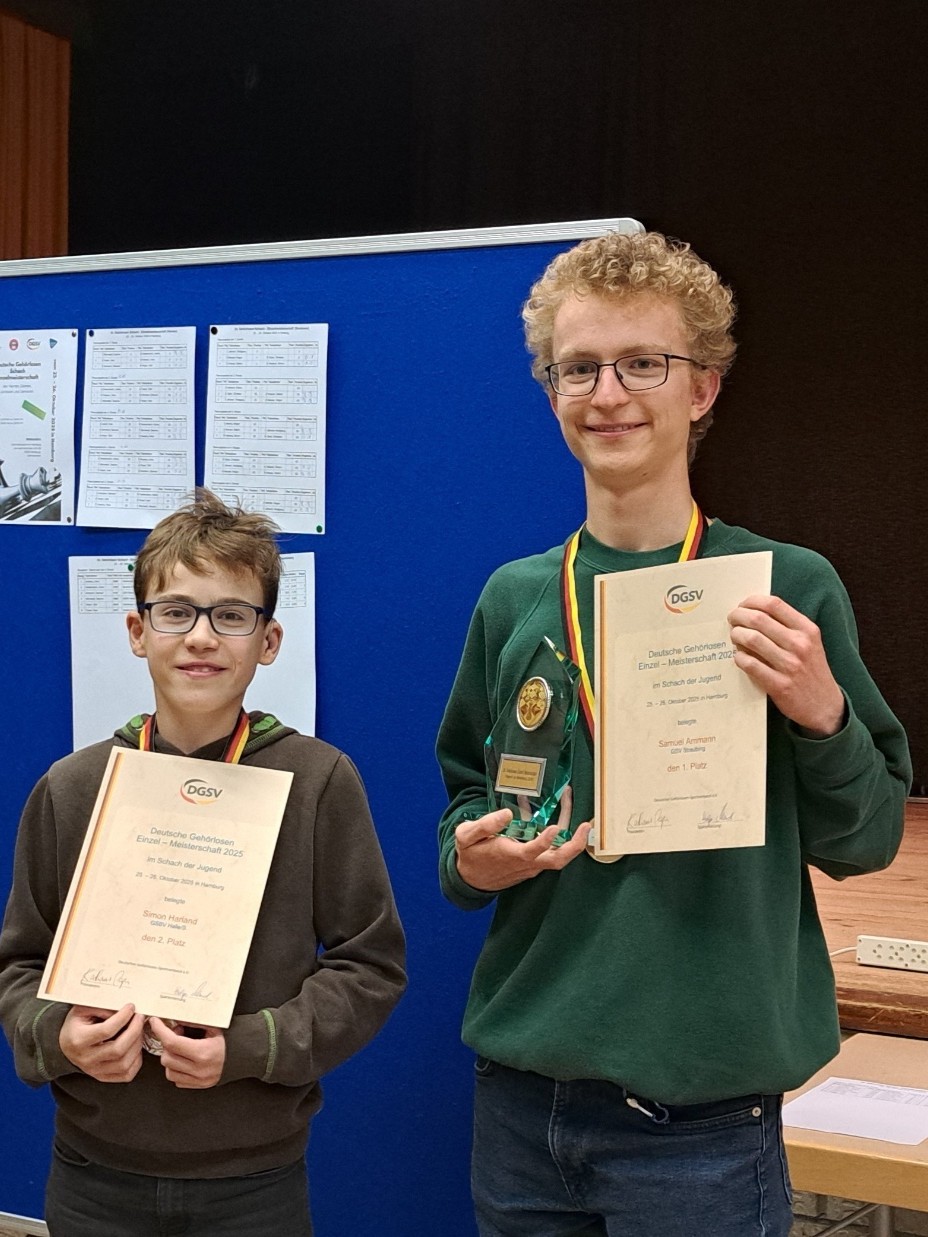 Deutsche Gehörlosen Schach Einzelmeisterschaft der Herren, Jugend und Senioren 25. – 26. Oktober 2025 in Hamburg