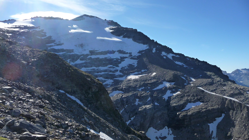 rechts der Westgrat - unsere Aufstiegsroute