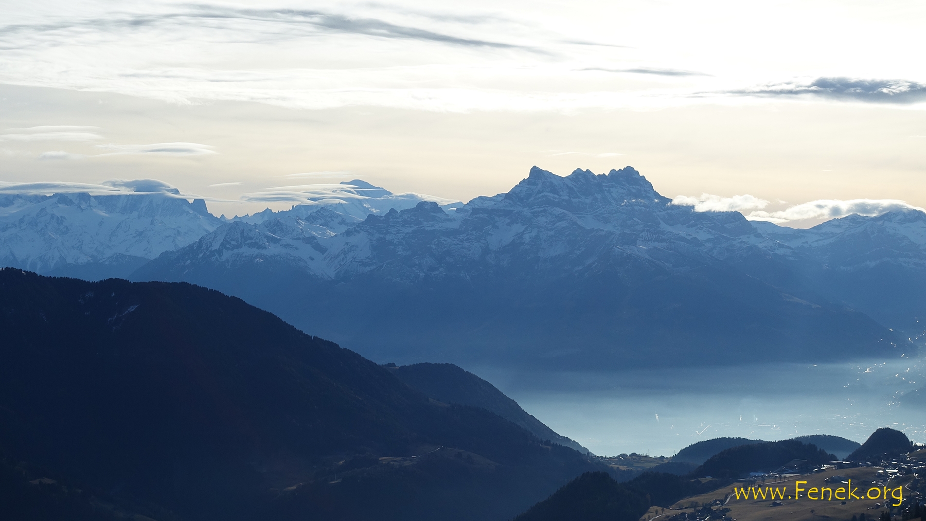 Zoom Mont Blanc und Dents du Midi
