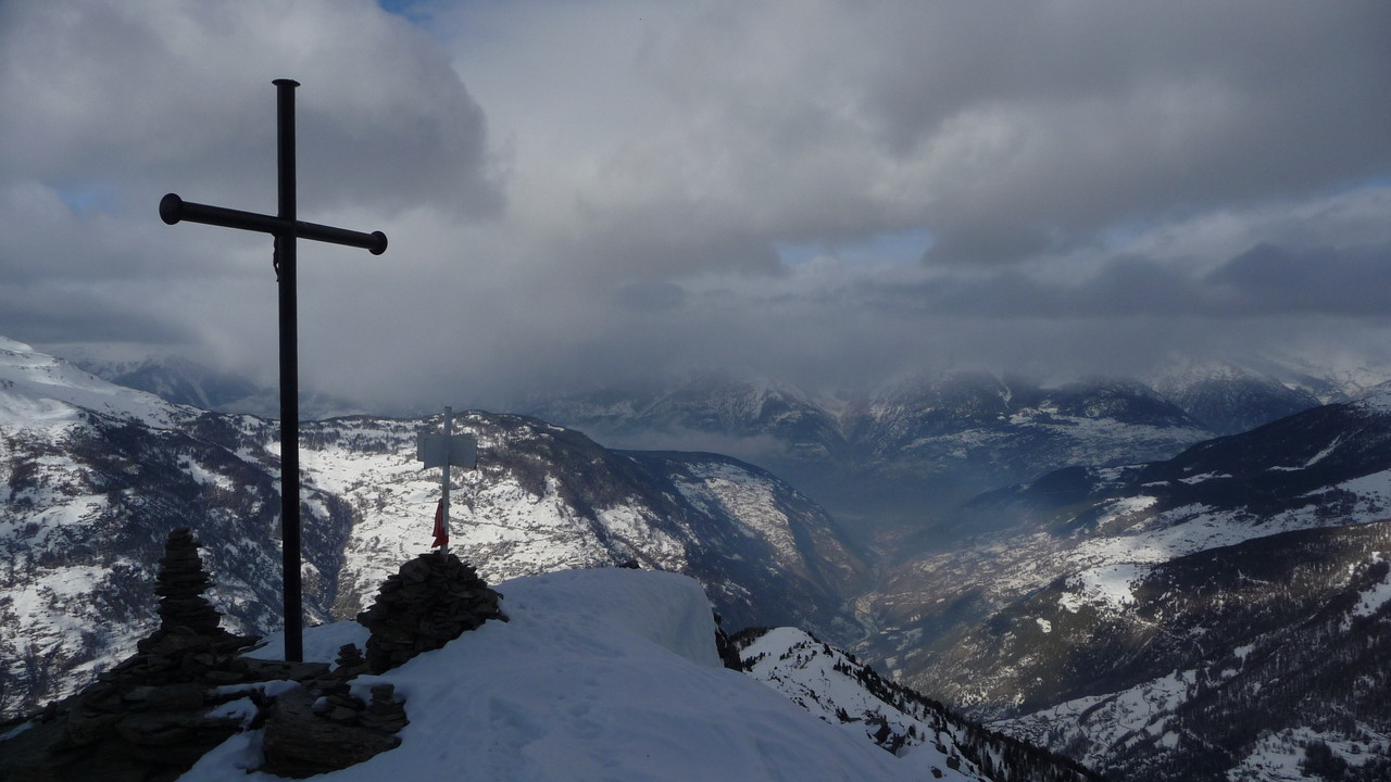 Gipfelkreuz und Visp