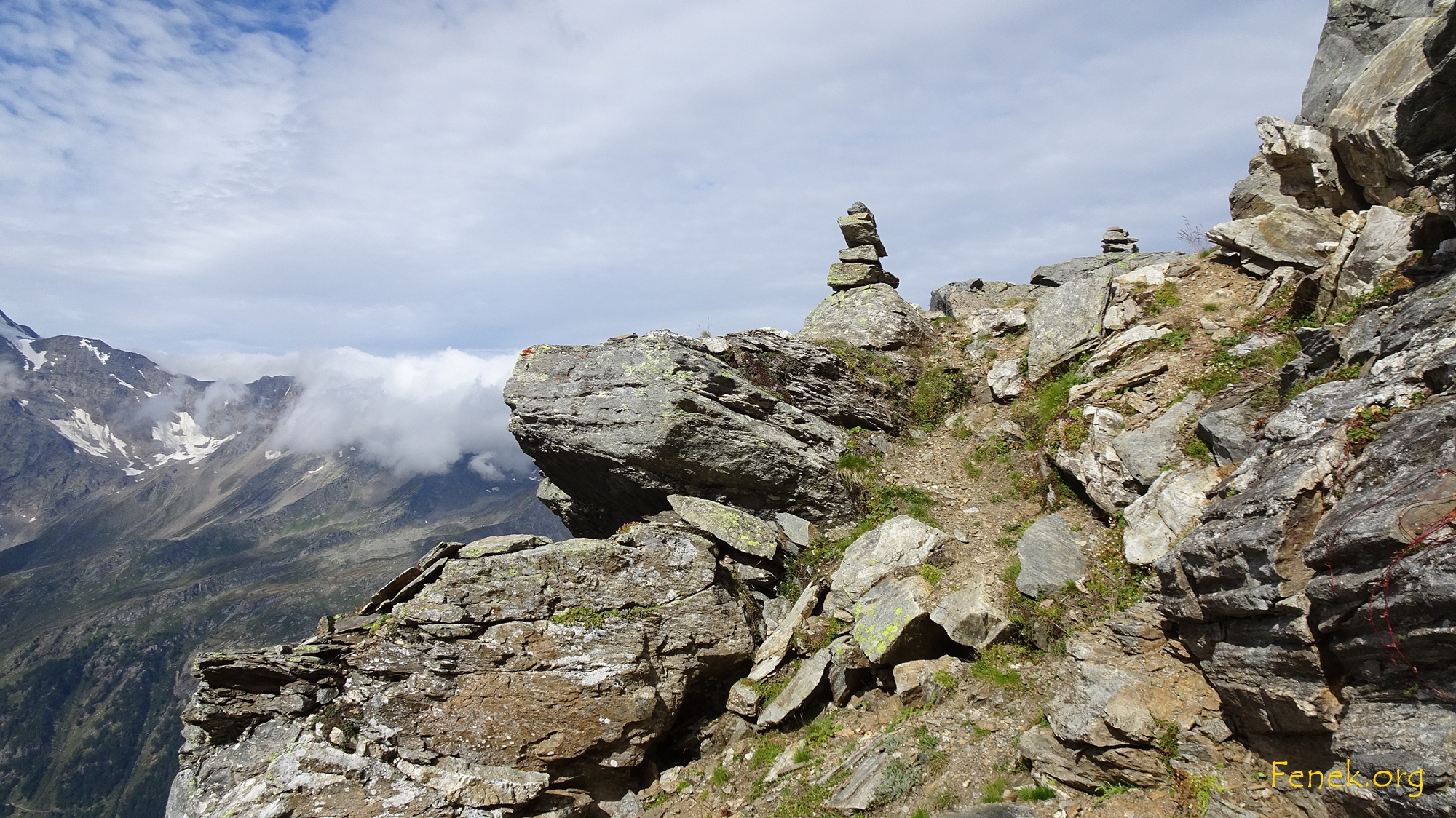 Ausstieg aus der Flanke auf den kurzen Westgrat