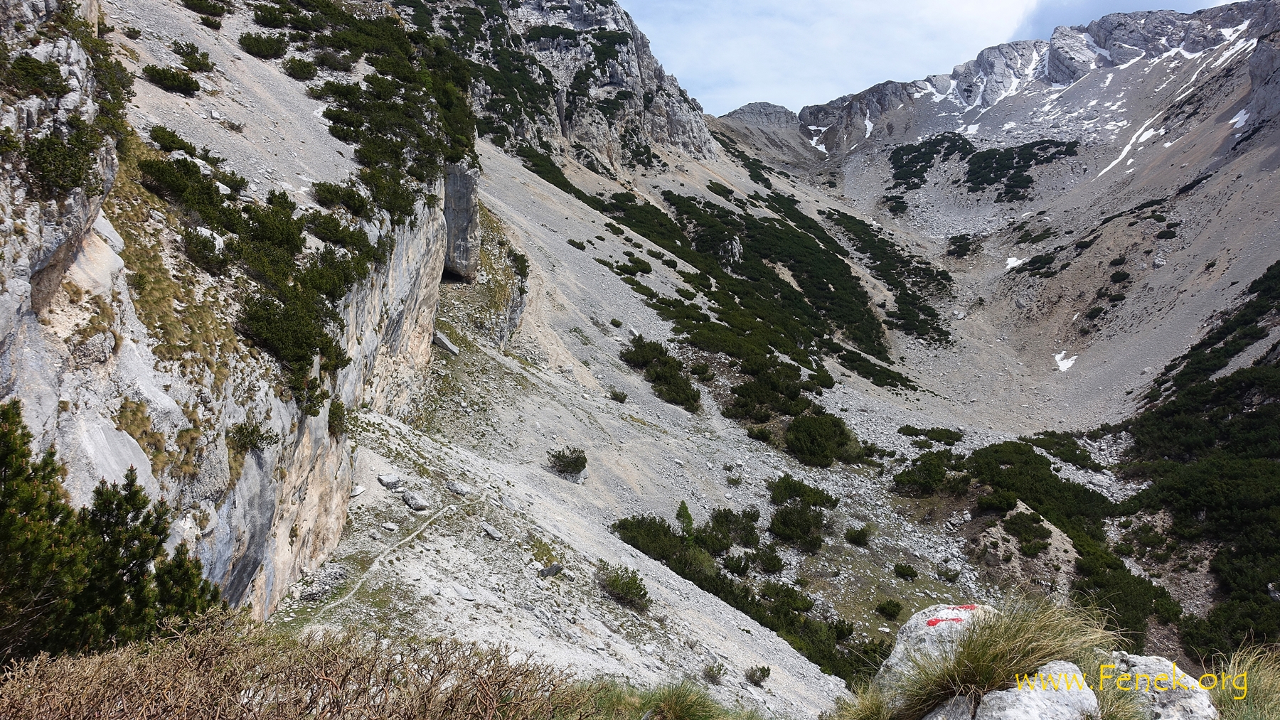 Blick zum Abstieg vom Passo Valdritta