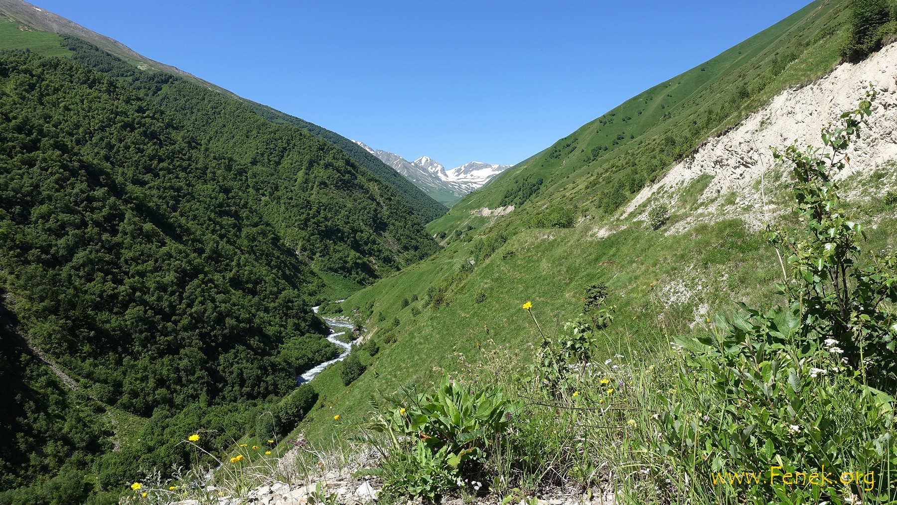 weiter hinauf und hinein in das Tal