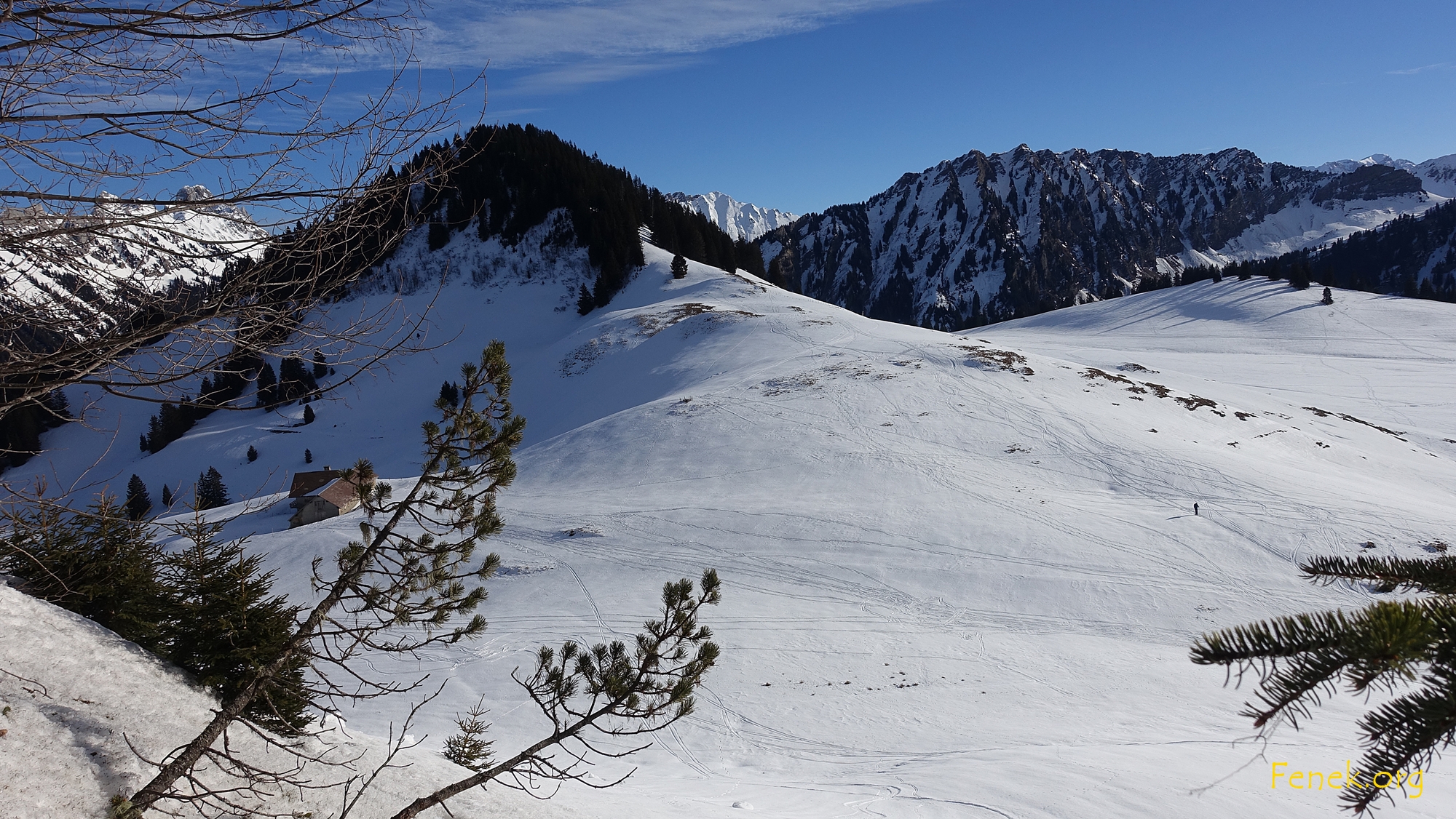 der bewaldete Corne des Brenleires