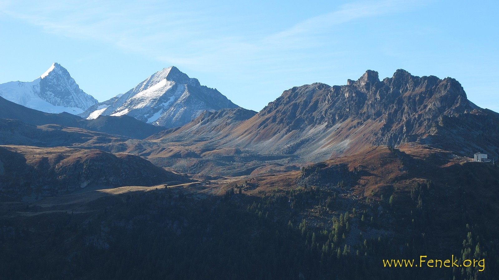 Hochebene Tsa du Toûno mit Weisshorn und rechts Pointes de Nava