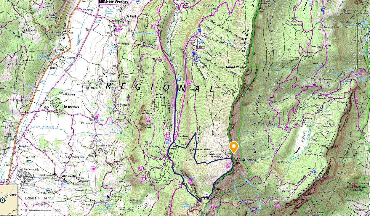 unsere Route (Blau) im Gegenuhrzeiger Sinn