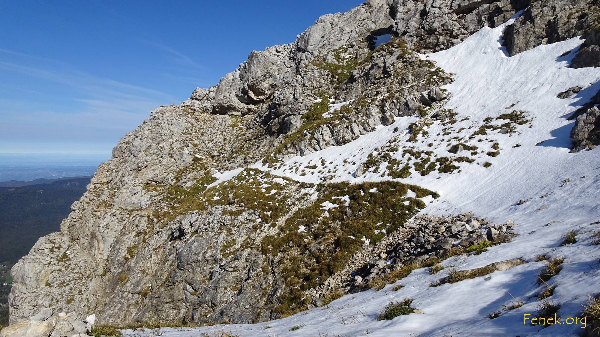 Schlüsselstelle - noch etwas harten Schnee und es ist Schluss mit lustig