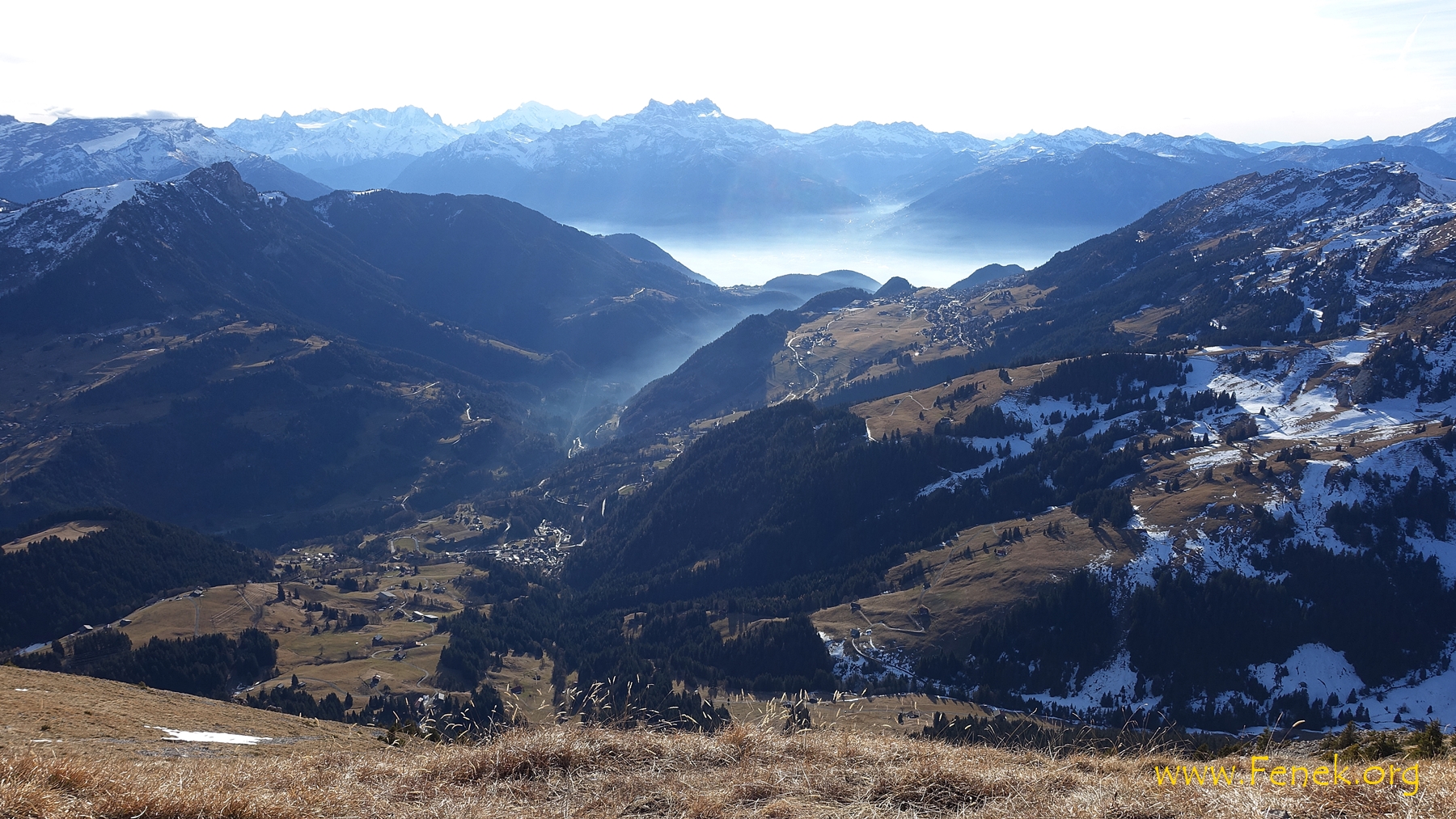 Richtung Unterwallis - Dents du Midi - Mont Blanc etc....