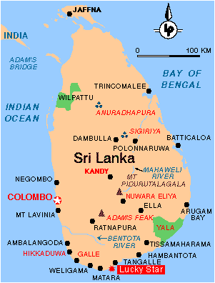 Tangalle Sri Lanka Map Getting there   villaluckystar tangalles Webseite!