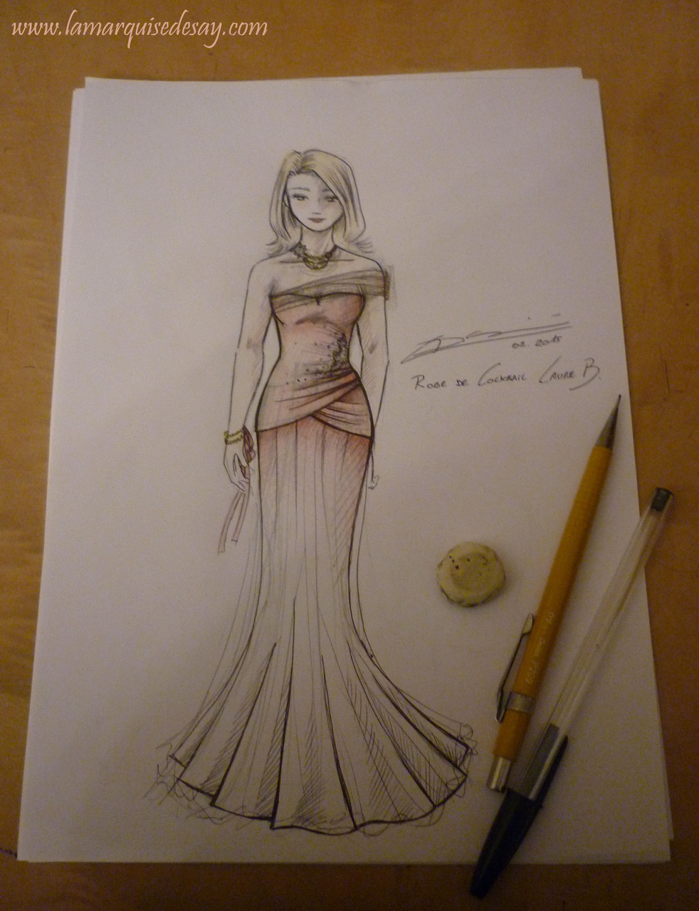 Croquis de la robe de demoiselle d'honneur CORAIL