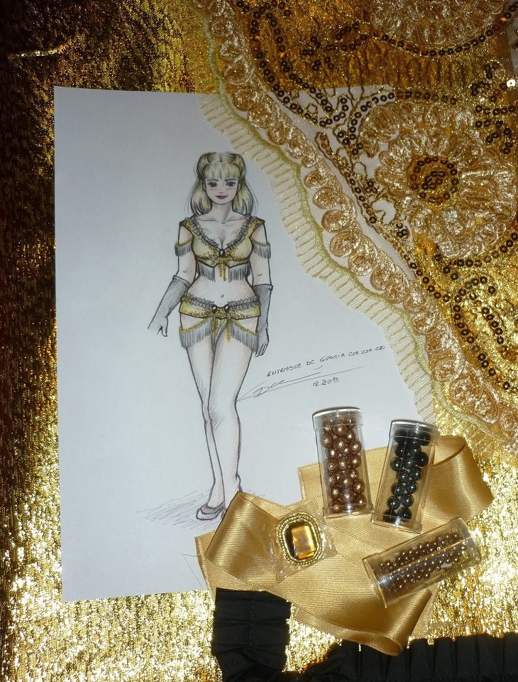 Croquis de l'ensemble de Gloria Zsa Zsa Zsu