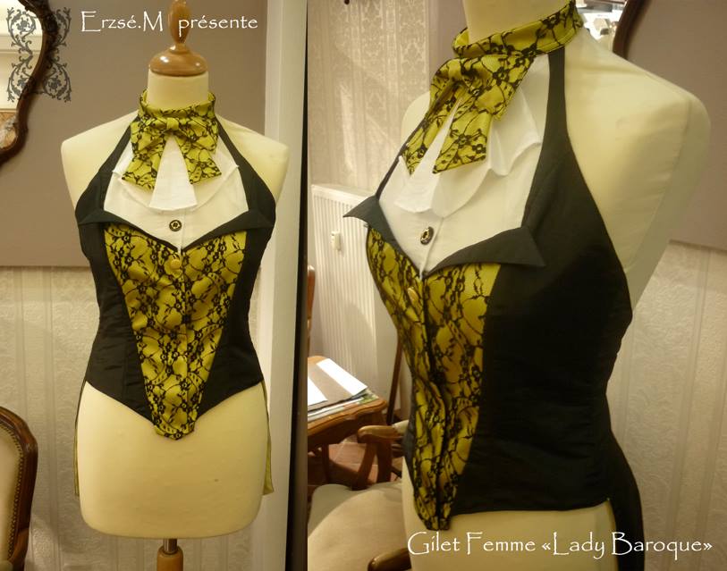 Bustier/chemisier LADY BAROQUE - Mélange de matières