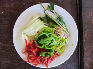 Food made at the cooking school in Bali