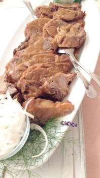 Baked Lamb at Martinov Hram, Bovec, Slovenia