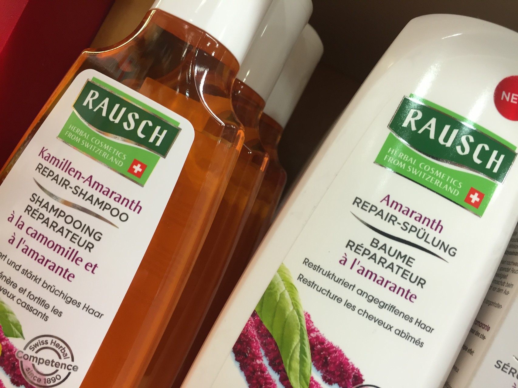 ... bei geschädigtem Haar...Kamillen - Amaranth Shampoo, Amaranth  Spülung, Amaranth Repair - Serum, Amaranth Spliss - Repair - Cream.