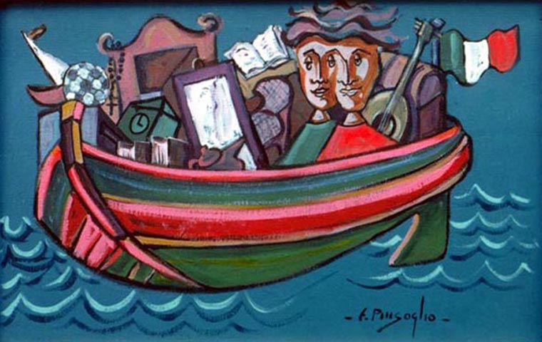 «La Barca Italia» - olio su tela - 70x45cm