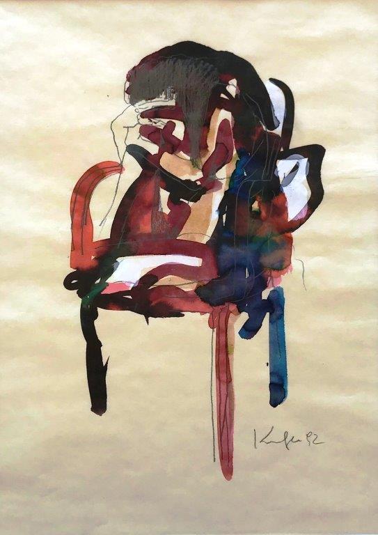 Akt sitzend,  Pastell auf Papier, 25 x 21 cm