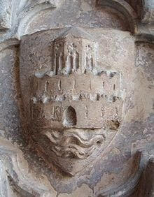 L'escut esculpit en la catedral.