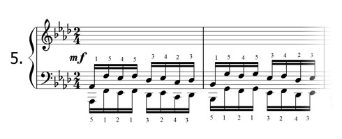 Piano technique exercise N°5 in Ab