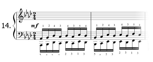 Piano technique exercise N°14 in Ab