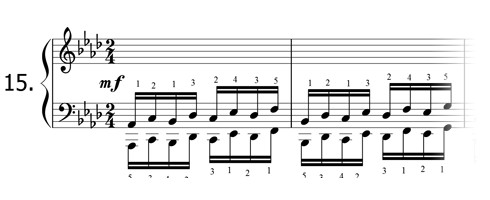 Piano technique exercise N°15 in Ab