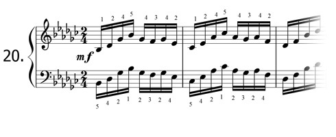 Piano technique exercise N°20 in Gb