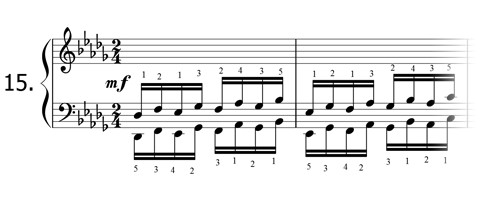 Piano technique exercise N°15 in Db