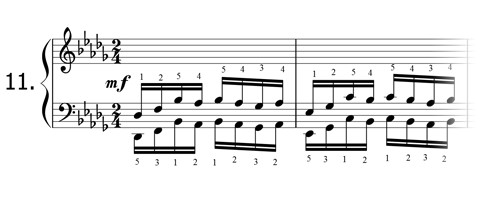 Piano technique exercise N°11 in Db