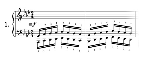 Piano technique exercise N°1 in Ab