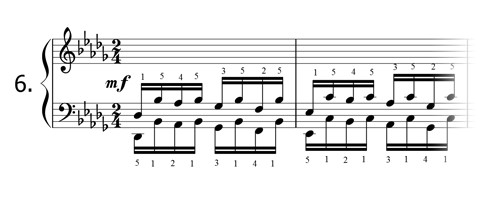 Piano technique exercise N°6 in Db