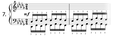 Piano technique exercise N°7 in Db