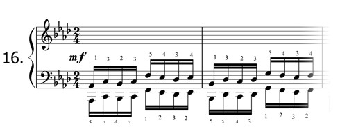 Piano technique exercise N°16 in Ab