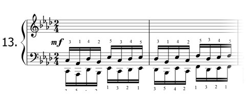 Piano technique exercise N°13 in Ab