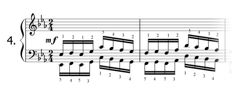 Piano technique exercise N°4 in Eb