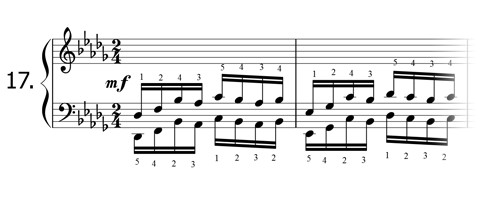 Piano technique exercise N°17 in Db